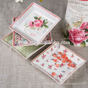 4.75 Inches Elegant New Bone China Square Shape Dinner Plate set